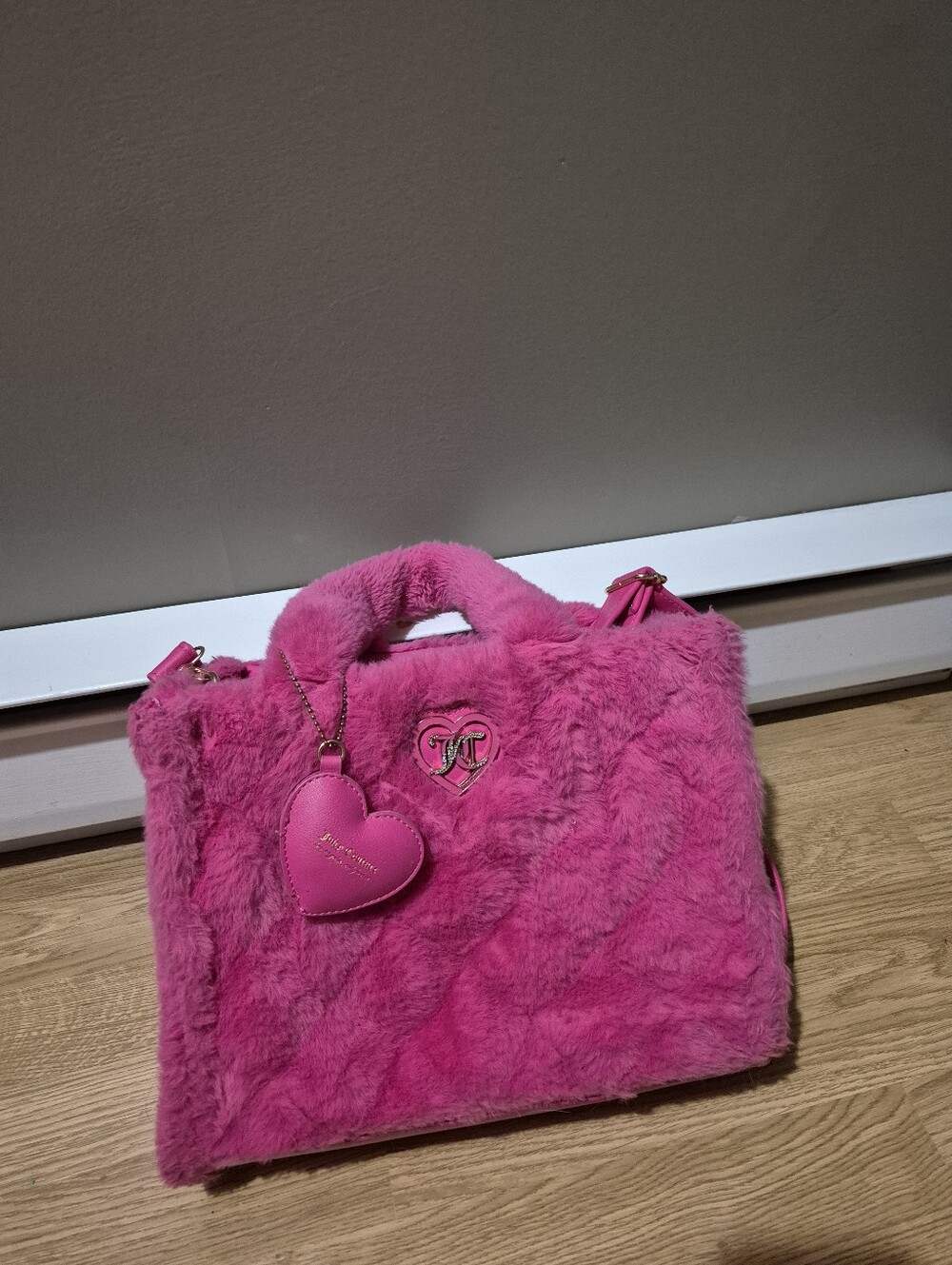 JUICY COUTURE Big Pink Faux Fur Tote